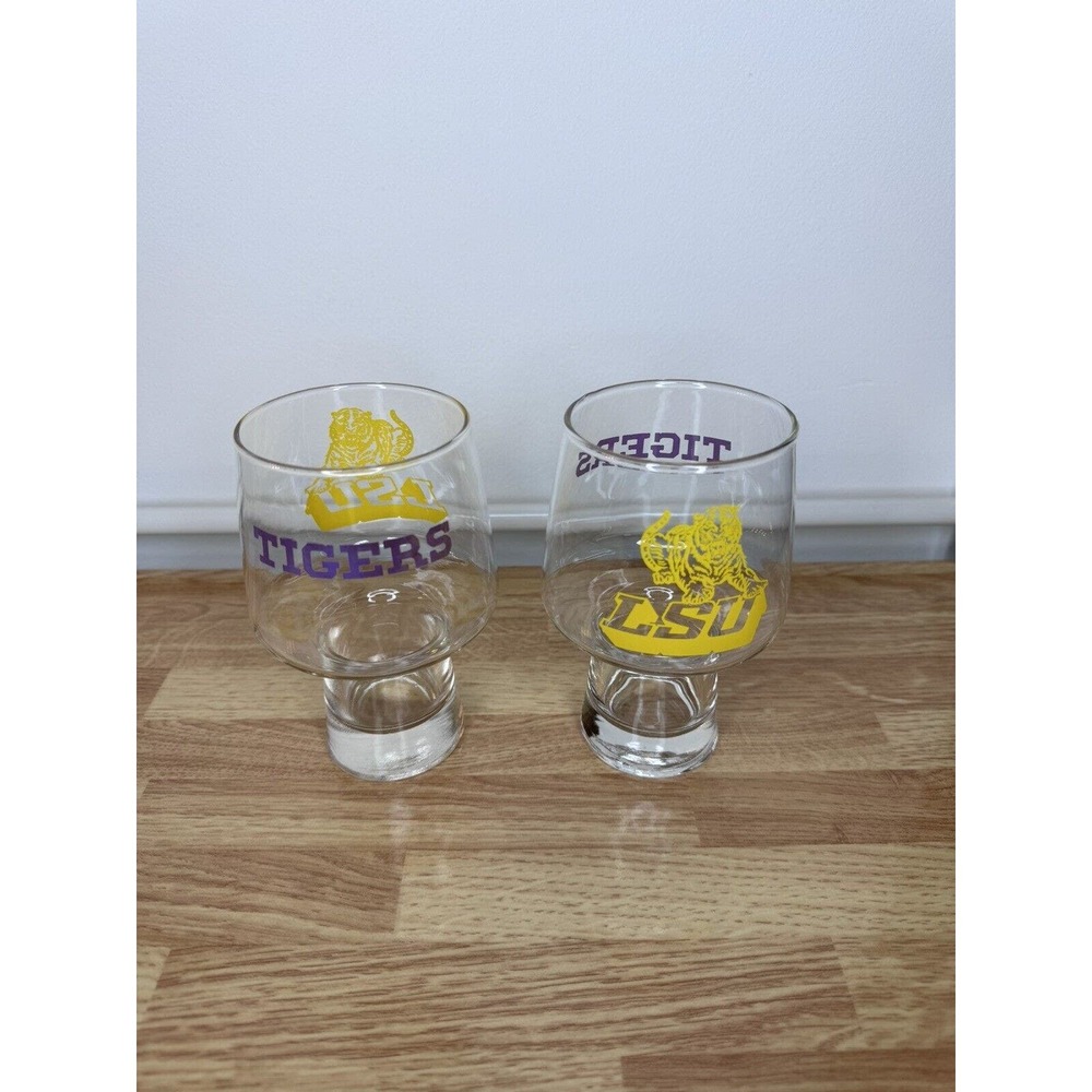 Set of 2 LSU Tigers Snifter Glasses - Rare! Louisiana State University